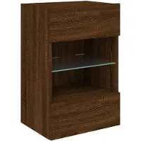 vidaXL Tv-wandmeubel met LED-verlichting 40x30x60,5 cm bruineikenkleur