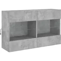 vidaXL Tv-wandmeubel met LED-verlichting 98,5x30x60,5 cm betongrijs