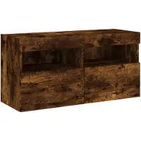 vidaXL Tv-wandmeubel met LED-verlichting 80x30x40 cm gerookt eiken