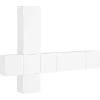 vidaXL 5-delige Tv-meubelset bewerkt hout wit