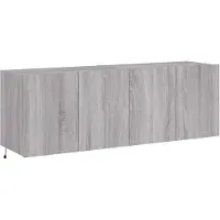 vidaXL Tv-wandmeubels met LED 2 st 60x35x41 cm grijs sonoma eiken
