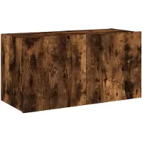 vidaXL Tv-wandmeubel met LED-verlichting 80x35x41 cm gerookt eiken