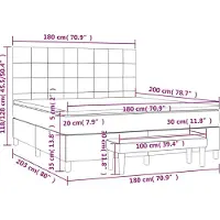vidaXL Boxspring met matras stof blauw 180x200 cm