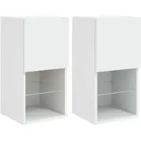 DKD Home Decor TV-kastjes met LED-verlichting, 2 stuks, wit, 30,5 x 30 x 60 cm