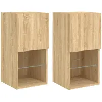 vidaXL Tv-meubelen 2 st LED-verlichting 30,5x30x60 cm sonoma eiken