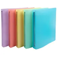 Exacompta Chromaline Pastel 30 mm Ringband PP (Polypropeen) A4+ 4 Ringen Kleurenassortiment 51970E 5 Stuks