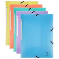 Exacompta Chromaline Pastel 3-klepsmap 55170E PP (Polypropeen) Elastiek 24 (B) x 32 (H) cm Kleurenassortiment 5 Stuks