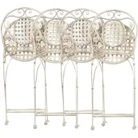Beliani BIVIO - Tuinstoel set van 4 - Wit - IJzer
