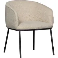 Woood Leon Eetkamerstoel - Bouclé - Naturel Melange - 77x61x63