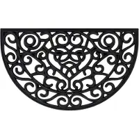 vidaXL Deurmat halfrond 45x75 cm rubber