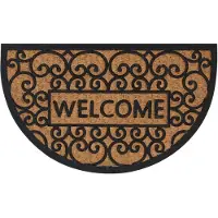 vidaXL Deurmat halfrond 45x75 cm rubber en kokosvezel