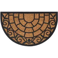 vidaXL Deurmat halfrond 45x75 cm rubber en kokosvezel