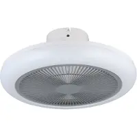 Eglo Kostrena Plafondventilator met lamp - Ø 45,5 cm - 3 snelheden - Instelbaar wit licht - Dimbaar - AC longer life - Wit/Grijs - Sterren - Glinsterend