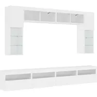 vidaXL 8-delige tv-wandmeubelset met LED-verlichting wit
