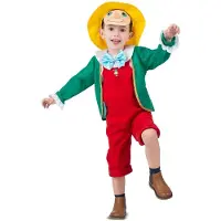MOM Pinocchio Costume Rood 3-4 Years Kinderen