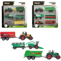Toi-Toys Metal Tractor met Aanhanger, 6dlg.