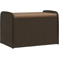 vidaXL Opbergbankje met kussen 80x51x52 cm poly rattan bruin