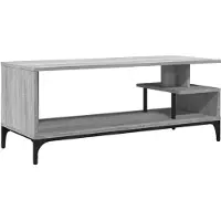 vidaXL Tv-meubel 102x40x41 cm hout en gepoedercoat staal grijs sonoma