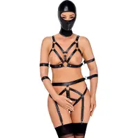 Bad Kitty - lingerie set met masker - zwart