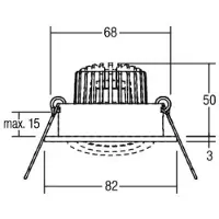 Brumberg Downlight Tirrel-R, messing / goud, Hal, Aluminium, downlight