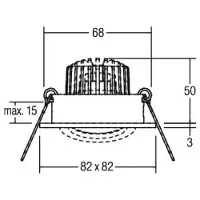 Brumberg Downlight Tirrel-S, alu / grijs / zink, Woon-/ Eetkamer, Aluminium, downlight