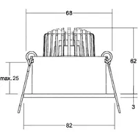Brumberg Downlight Tirrel deep, dimbaar, zwart, Werkkamer / Kantoor, Aluminium, downlight