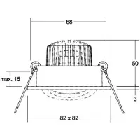 Brumberg Downlight Tirrel S, dimbaar, zwart, Woon-/ Eetkamer, Aluminium, downlight