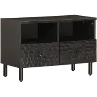 vidaXL Tv-meubel 70x33x46 cm massief mangohout zwart