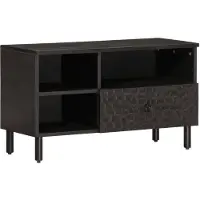 vidaXL Tv-meubel 80x33x46 cm massief mangohout zwart