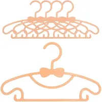 Intirilife 5x kinderkledinghangers van plastic in oranje - 28.7 x 17 x 0.3 cm - kledinghangers voor baby- en peuterkledi