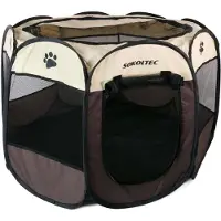 Intirilife praktische dierenbox 77 x 58 cm oxford stoffen speeltent in bruin met pootjes - voor honden katten of konijne