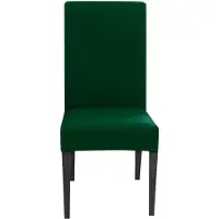 Intirilife 6x elastische stoelhoes in groen met 38 - 45 cm zitting en 45 - 65 cm rugleuninghoogte stoelbekleding