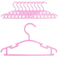 Intirilife 10x kinderkledinghangers van kunststof in roze 25.8 x 15 x 0.3 cm kledinghangers voor baby- en peuterkleding