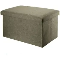 Intirilife Opvouwbare Kruk 78x38x38 cm in AMBER BRUIN - Bank Stoel met opbergruimte Opergdoos Kist Voetensteun Stof