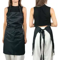 Intirilife 2-delige set kookschorten schorten van zwart polyester voor mannen en vrouwen