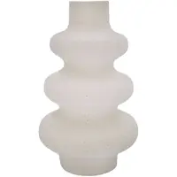 Intirilife keramische vaas in wit - 14.5 x 21.5 cm - spiraalvaas, decoratieve vaas, ideaal voor bloemen, pampasgras