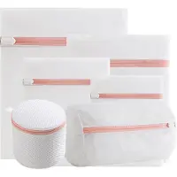Intirilife set van 6 wasnetten waszakken in verschillende maten, gemaakt van wit polyester - om kwetsbaar wasgoed