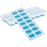 Intirilife ijsblokjesvorm in blauw, set van 4 à 14 vakken, ijsblokjesvormen met deksel, afsluitbaar en stapelbaar