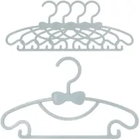 Intirilife 5x kinderkledinghangers van plastic in grijsblauw - 28.7 x 17 x 0.3 cm - kledinghangers voor baby- en peuterk