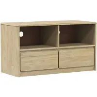 vidaXL Tv-meubel SAUDA 99x43x55 cm massief grenenhout eikenkleurig