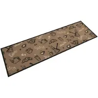 vidaXL Keukenmat wasbaar ochtendprint 45x150 cm fluweel bruin