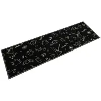 Super Merchant Keukenmat wasbaar ochtendprint 45x150 cm fluweel zwart