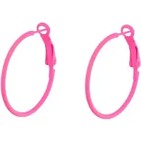 Behave - Oorbellen - Oorringen - Dames - Neon Roze - Trendy Statement - Lichtgewicht - 3 cm