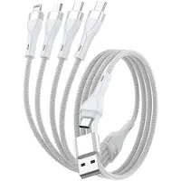 4smarts 4-in-2 15W USB/USB-C naar 2x USB-C/Lightning/Micro USB Kabel 1.2M Wit
