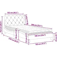 vidaXL Bed met matras fluweel donkergrijs 100x200 cm