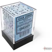 Chessex Opaque Pastel Blue/black D6 12mm Dobbelsteen Set (36 stuks)