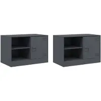 vidaXL Tv-meubelen 2 st 67x39x44 cm staal antracietkleurig