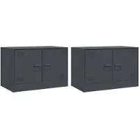 vidaXL Tv-meubelen 2 st 67x39x44 cm staal antracietkleurig