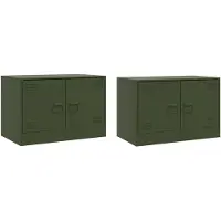 vidaXL Tv-meubelen 2 st 67x39x44 cm staal olijfgroen