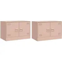 vidaXL Tv-meubelen 2 st 67x39x44 cm staal roze